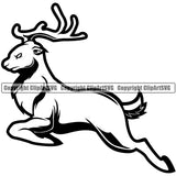 Animal Deer Buck Mascot Head Body Hunt Hunting Hunter Buck Deer Vector Clipart SVG