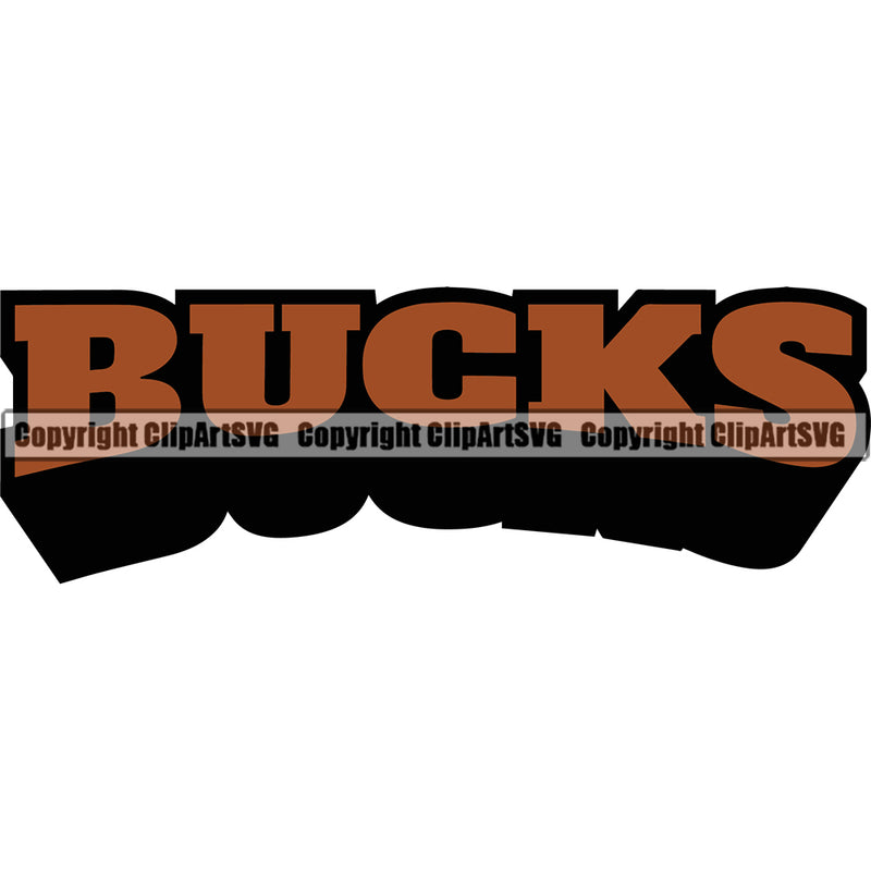 Animal Brown Text Bucks Vector Sports Team Mascot logo Clipart SVG