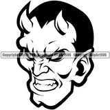 Animal Devil Head Design Vector Satan Demon Logo Mascot Clipart SVG