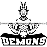 Animal Devil Demons Body Mascot Satan Demon Logo Vector Clipart SVG