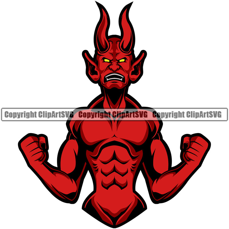 Animal Red Devil Demons Logo Vector Satan Devil Demon Logo Mascot Clipart SVG