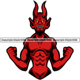 Animal Red Devil Demons Logo Vector Satan Devil Demon Logo Mascot Clipart SVG