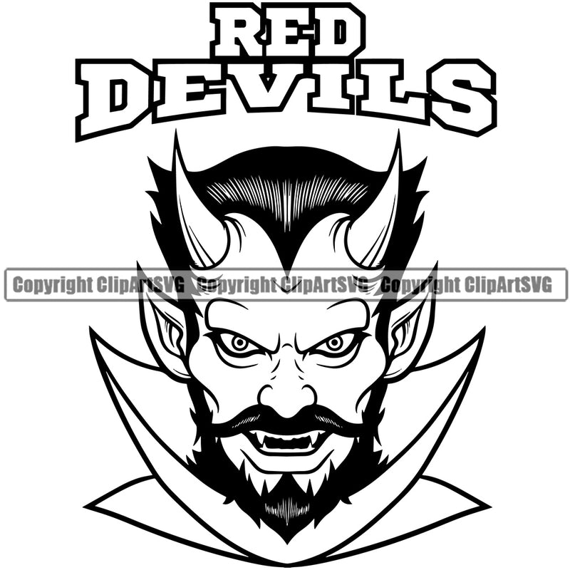 Animal Red Devils Demon Mascot Satan Devil Demon Logo Vector Text Clipart SVG