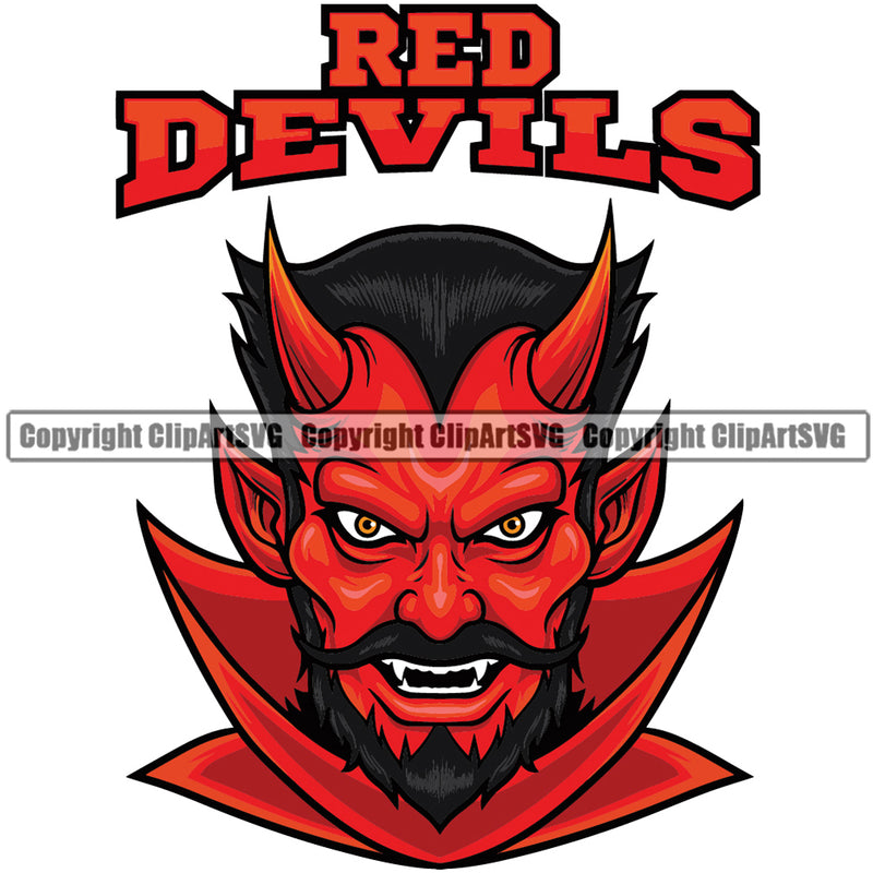 Animal Red Devil Demon Color Combo Vector Satan Devil Demon Logo Clipart SVG