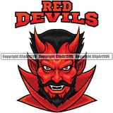 Animal Red Devil Demon Color Combo Vector Satan Devil Demon Logo Clipart SVG