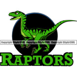 Velociraptor Raptor Dinosaur School Sports Team Mascot Archaeology Fossil Jurassic Dino Reptile Animal Prehistoric Logo SVG PNG Clipart Vector Cut Cutting