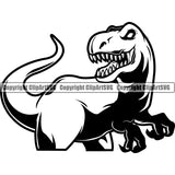 Animal Dinosaur Body Logo Design T-Rex Tyrannosaurus Rex Dino Raprtor Sports Team Mascot Vector Clipart SVG