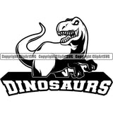 Animal Dinosaur Body Dino T-Rex Tyrannosaurus Rex Raprtor Dino Mascot Color Sports Team Mascot Vector Clipart SVG