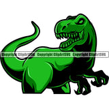 T-Rex Tyrannosaurus Rex Dinosaur Animal Design Wildlife Monster Cartoon Dino Danger Ancient Icon Vector Jurassic Dragon Sports Team Mascot ClipArt SVG