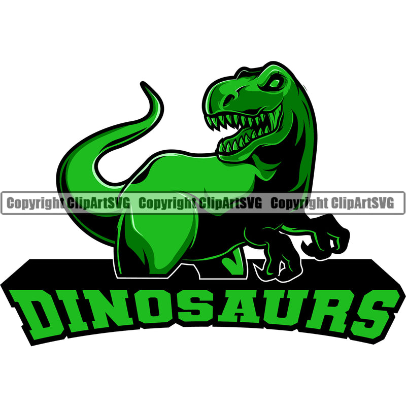 T-Rex Tyrannosaurus Rex Dinosaur Animal Design Wildlife Nature Monster Cartoon Dino Danger Ancient Drawing Vector Jurassic Dragon Sports Team Mascot ClipArt SVG