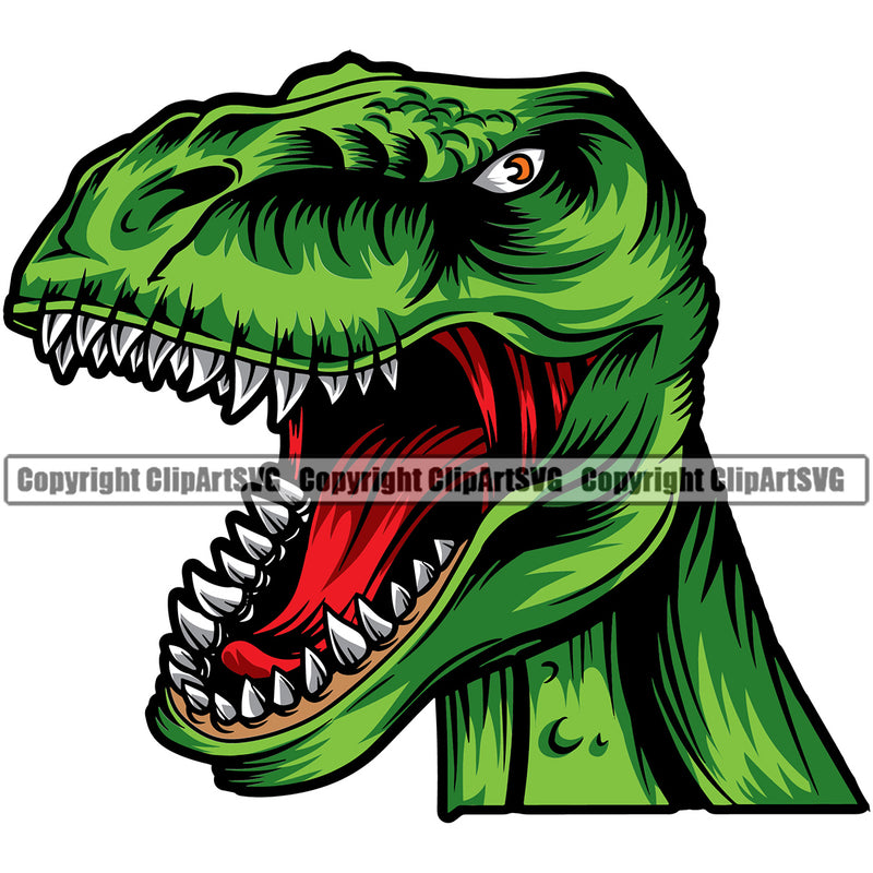 T-Rex Tyrannosaurus Rex Dinosaur Wildlife Animal Teeth Fossil Dangerous Dino Natural Prehistoric Ancient Sports Team Mascot ClipArt SVG