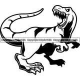 T-Rex Tyrannosaurus Rex Dinosaur Wildlife Animal Dino Vector Dangerous Sports Team Mascot Reptile Prehistoric Predator Big Design Print ClipArt SVG