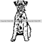 Airedale Dog Peeking Animal Puppy Cute Face Breed Sitting Head Purebred Pup Pedigree Clipart SVG