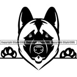 Peeking Dog Akita Animal Dog Breed Pup Head Purebred Pup Pedigree face Clipart SVG