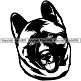 Akita Animal Dog Cute Face Design Canine K-9 K9 Animal Portrait Doggy Pup Pedigree Clipart SVG