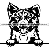 Akita Cute Face Dog Setting Animal Design Puppy Canine K-9 K9 Animal Portrait Doggy Smiling Face Portrait Doggy Clipart SVG