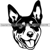 Australian Kelpie Dog With Face And Head k9 Dog Animal Puppy Pup Portrait Doggy Clipart SVG