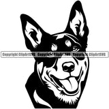 Australian Kelpie Head Animal Dog Portrait Doggy Face Cute Doggy Vector Clipart SVG