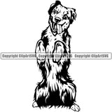 Australian Shepherd Dog Begging Face Puppy Pup Animal Portrait Doggy Face Cute Clipart SVG