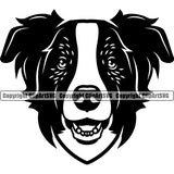 Australian Shepherd Dog Animal Portrait Doggy Face Cute Pup Pedigree Breed Clipart SVG