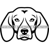 Beagle Dog Head Portrait Doggy Face Cute Pup Pedigree Animal Puppy Breed Clipart SVG