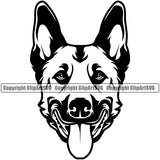 Dog Head Belgian Malinois Animal Pup Pedigree Head Doggy Purebred Clipart SVG