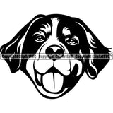 Bernese Mountain Animal Dog Pup Pedigree Head Doggy Purebred Breed Clipart SVG