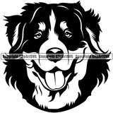 Head Bernese Mountain Dog Animal Pup Pedigree Head Doggy Purebred Breed Canine Clipart SVG