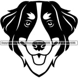 Bernese Mountain Head Animal Dog Pedigree Head Doggy Purebred Breed K9 Clipart SVG