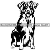 Sitting Bernese Mountain Dog Pedigree Head Doggy Purebred Breed Canine Clipart SVG