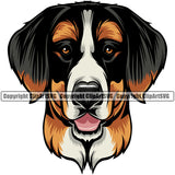 Bernese Mountain Color Head Dog Animal Pup Pedigree Head Doggy Purebred Breed Clipart SVG