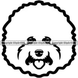 Cute Dog Breed Bichon Frise Animal Face Head Pedigree Head Doggy Purebred Breed Clipart SVG
