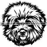 Bichon Frise Cute Animal Head Face Puppy Pedigree Head Doggy Purebred Breed Clipart SVG