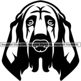 Bloodhound Dog Head Angry Face Pedigree Head Doggy Purebred Breed Clipart SVG