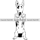 Bull Terrier Dog Begging Puppy Pup Head Purebred Pedigree Canine K-9 K9 Animal Portrait Doggy Vector Clipart SVG