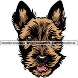 Caine Terrier Dog Color Head Cute Face Design Puppy Pup Head Purebred Pedigree Canine K-9 K9 Clipart SVG