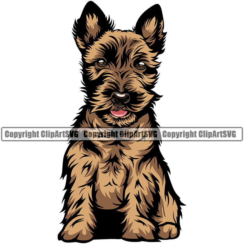 Caine Terrier Dog Design Color Body Puppy Pup Head Purebred Pedigree Canine K-9 K9 Animal Portrait Doggy Clipart SVG