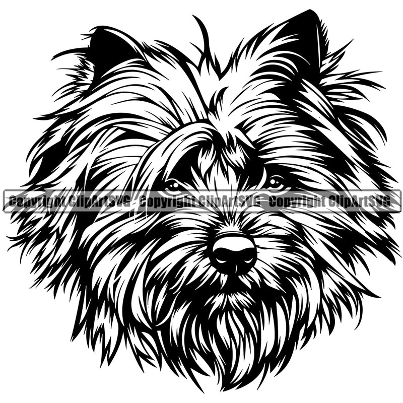 Caine Terrier Dog Cute Face Animal Puppy Pup Head Purebred Pedigree Canine K-9 K9 Clipart SVG