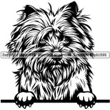 Caine Terrier Dog Peeking Puppy Pup Head Purebred Pedigree Canine K-9 K9 Animal Portrait Doggy Clipart SVG