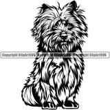 Caine Terrier Dog Sitting Animal Cute Body Puppy Pup Head Purebred Pedigree Vector Canine K-9 K9 Animal Clipart SVG