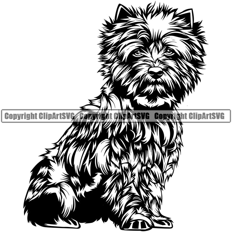 Caine Terrier Dog Sitting Cute Face Puppy Pup Head Purebred Pedigree Canine K-9 K9 Animal Clipart SVG