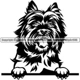 Caine Terrier Dog Peeking Puppy Pup Head Purebred Pedigree Canine K-9 K9 Animal Portrait Clipart SVG