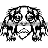 Cavalier King Charles Spaniel Dog Animal Head Puppy Pup Head Purebred Pedigree Cute Face Clipart SVG