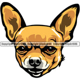 Chihuahua Dog Yellow Color Puppy Head Purebred Pup Pedigree Canine K-9 K9 Animal Clipart SVG