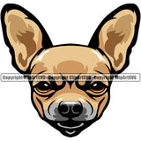 Chihuahua Dog Color Head Puppy Head Purebred Pup Pedigree Animal Portrait Doggy Face Cute Clipart SVG