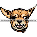 Chihuahua Dog Yellow Color Head  Puppy Head Purebred Pup Pedigree K9 Animal Portrait Doggy Face Cute Clipart SVG