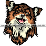 Chihuahua Dog Brown Color Head Cute Face Animal Canine K-9 K9 Puppy Purebred Pup Pedigree Clipart SVG