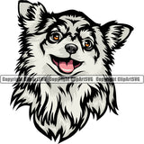 Chihuahua Dog White Color Head Animal Portrait Doggy Face Cute Puppy Head Purebred Pup Pedigree Clipart SVG