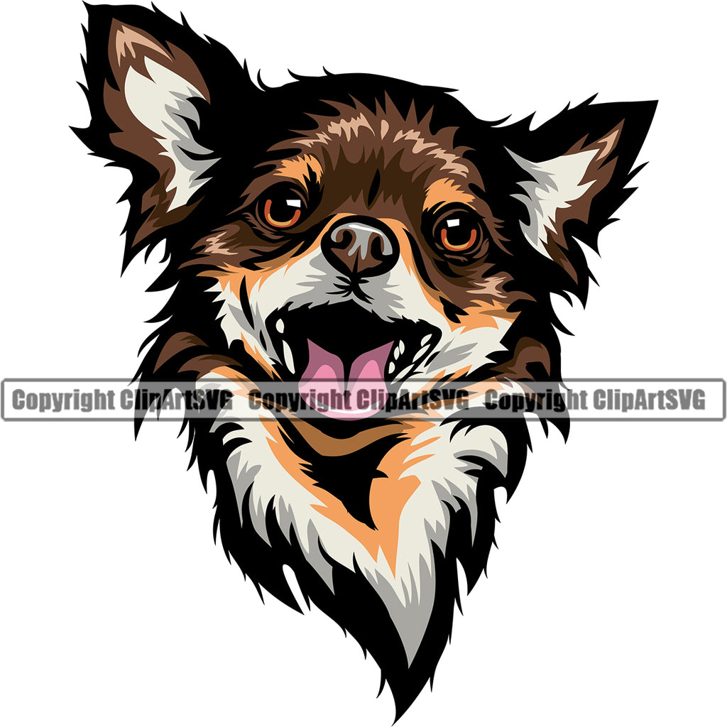 Chihuahua Dog Brown Color Head Purebred Pup Pedigree Portrait Doggy Face Cute Clipart SVG