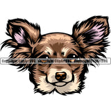 Chihuahua Dog Puppy Head Purebred Pup Pedigree K9 Animal Portrait Doggy Face Clipart SVG